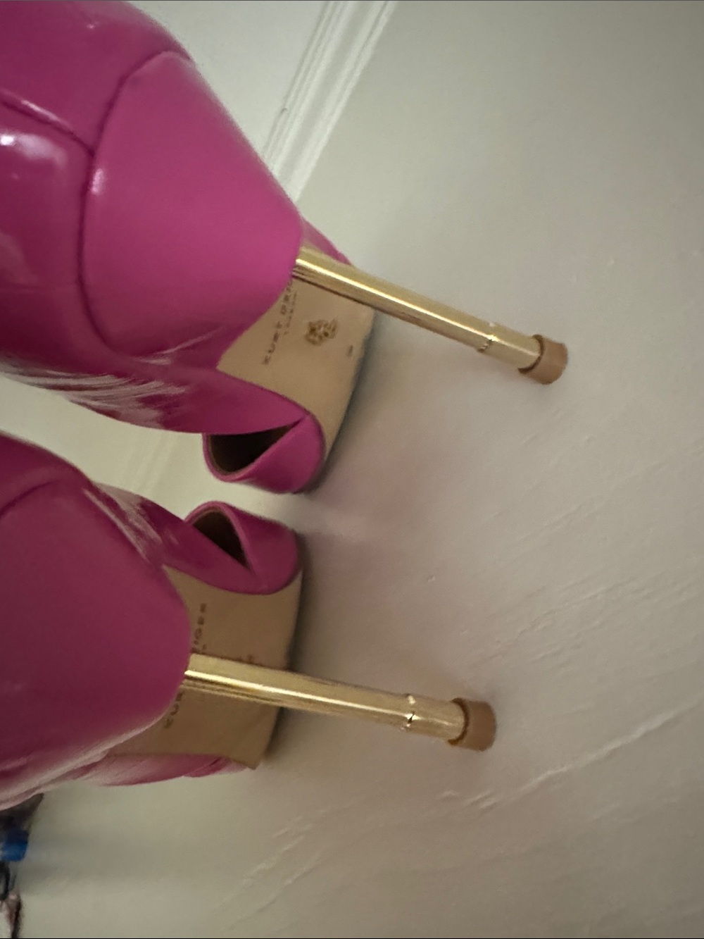 Kurt Geiger Hot Pink Patent Pointed D'Orsay Pumps - Picture 8 of 13
